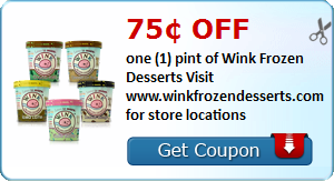 75¢ off one (1) pint of Wink Frozen Desserts Visit www.winkfrozendesserts.com for store locations