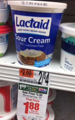 lactaid sour cream 38 cents at shaw u0026 39 s