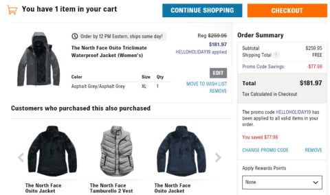 discount code the north face
